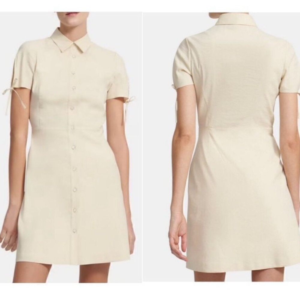 Theory linen blend shirt dress